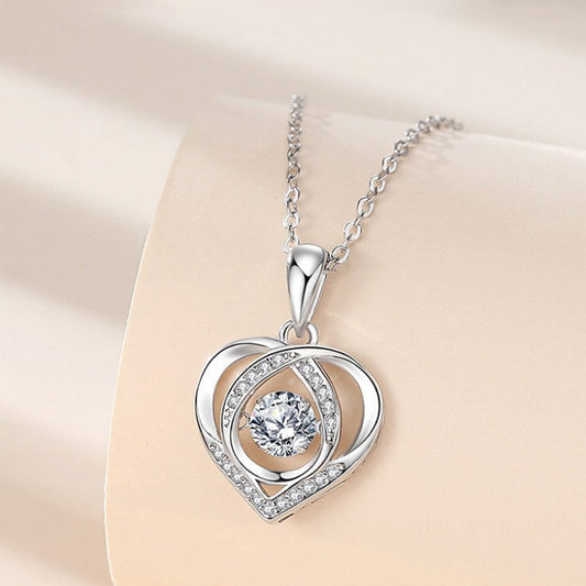 Rhinestone Heart-shaped Necklace