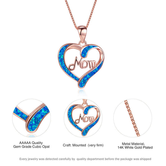 Love-shaped MOM Letter Pendant Necklace