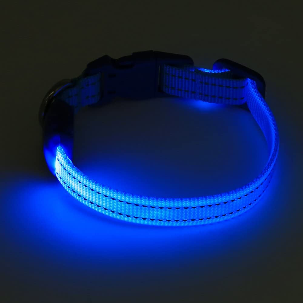 Stay Visible and Stylish: USB Rechargeable LED Dog Collar - Keep Your Small Pets Safe in the Dark with Adjustable, Reflective Glow