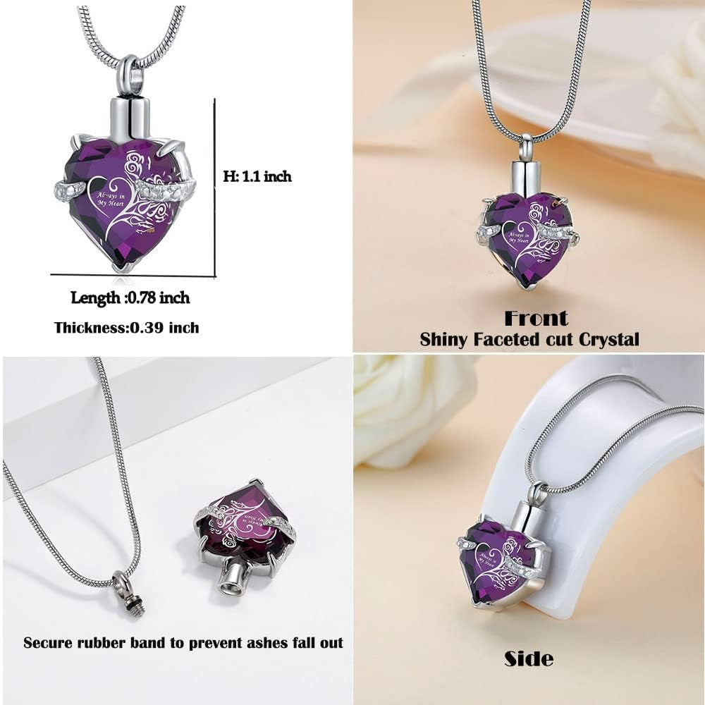 Eternal Love: Stainless Steel Heart Urn Necklace for Ashes - Meaningful Cremation Jewelry Keepsake Necklaces