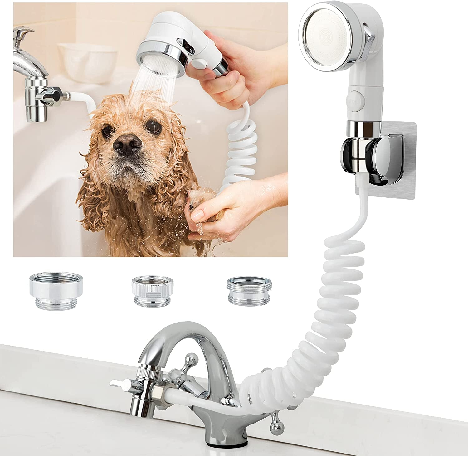 Versatile Sink Faucet Sprayer Attachment: Transform Your Tub Faucet into a Convenient Shower Head – Ideal for Dog Bathing, Laundry, Bathroom, and Kitchen Use