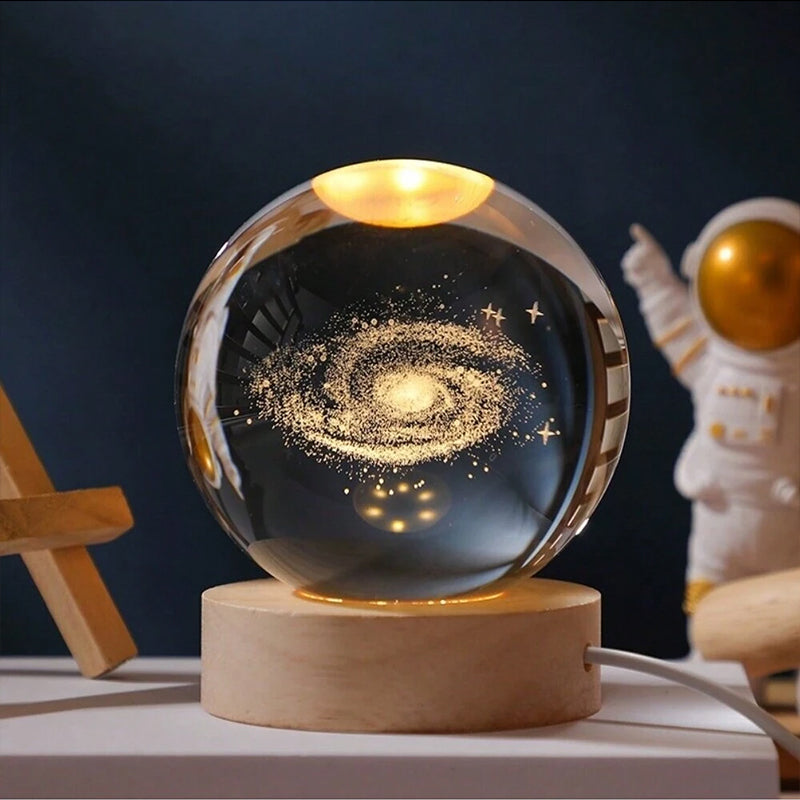 3D Galaxy Crystal Lamp