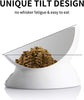 Elevate Meow Time: Ceramic Raised Cat Bowls – Slanted, Stress-Free Dining for Your Feline Friend, Promoting Spinal Health and Backflow Prevention