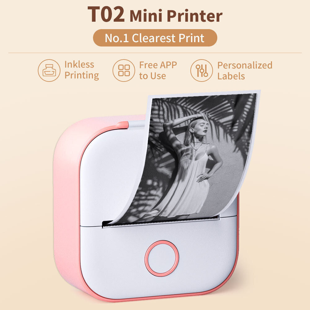 Phomemo T02 Portable Pocket Mini Thermal Printer Photo Inkless Bluetooth Home