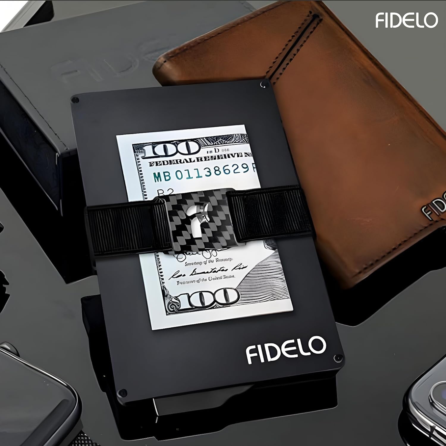 Minimalist Wallet for Men - RFID Blocking Wallet Credit Card Holder, Slim Wallet for Men and Two Cash Band for Your Pop up Wallet