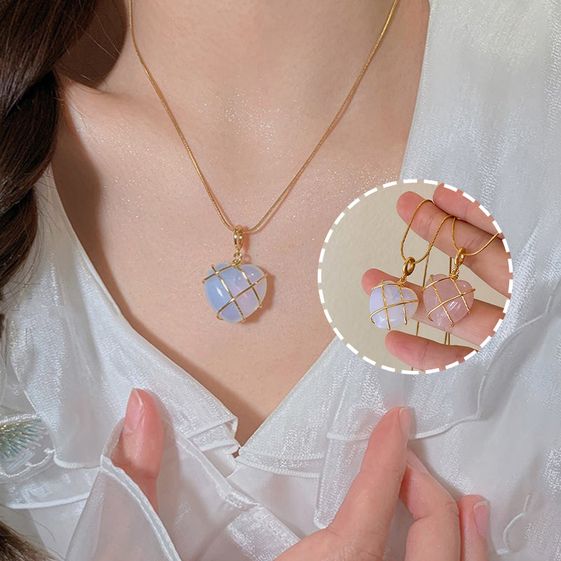 Valentine's Whimsical Elegance: Princess Moonstone Necklace - Novelty Jewelry for the Love of Fashionable Girls